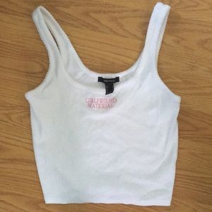 F21 Girlfriend Material Cropped Tank Top